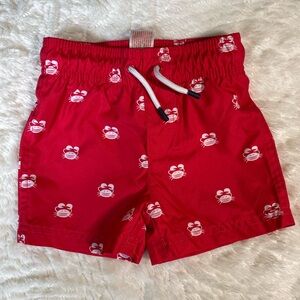 Cat & Jack Red Crab Boys Swim Trunks